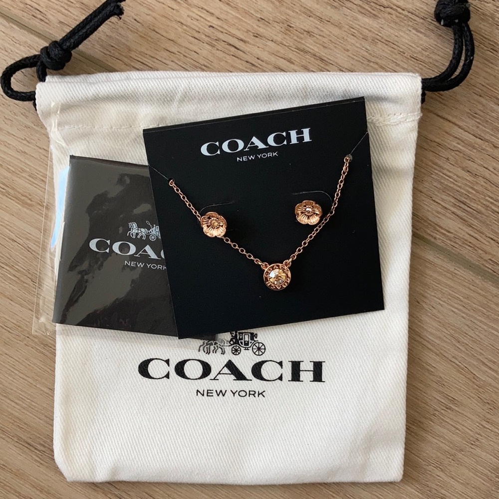 Coach open circle necklace and earrings
